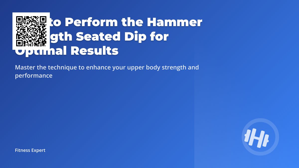 Mastering the Hammer Strength Seated Dip: Techniques, Benefits, and Tips for Maximum Gain Mastering the Hammer Strength Seated Dip: Techniques, Benefits, and Tips for Maximum Gain