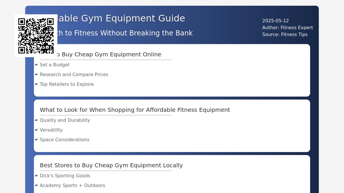 Affordable Fitness Finds: Where to Buy Cheap Gym Equipment